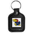Kansas Jayhawks Square Leatherette Key Chain